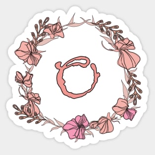 Letter O Rose Pink Initial Monogram - Letter o Sticker